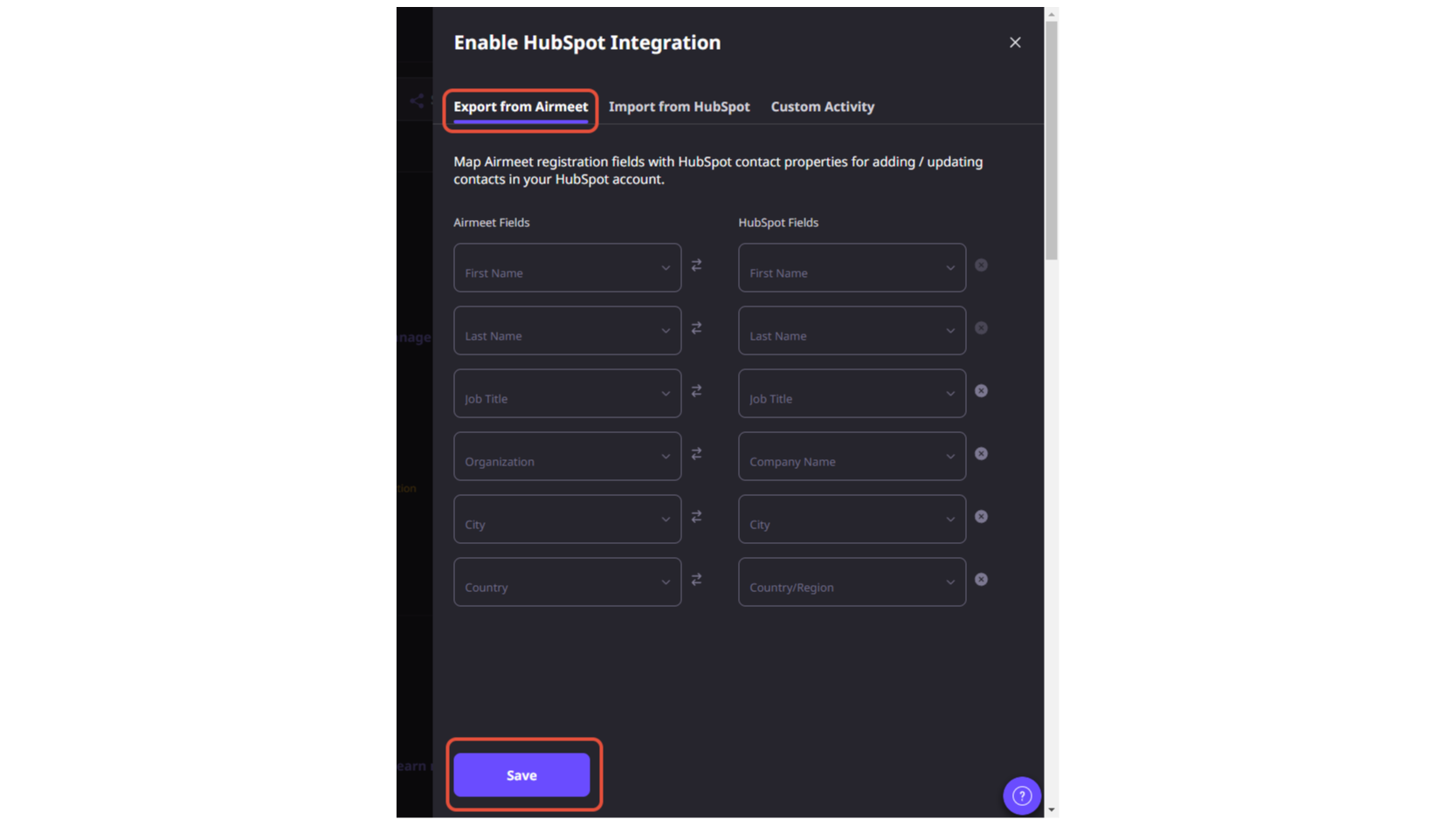 Sync HubSpot with Airmeet seamlessly
